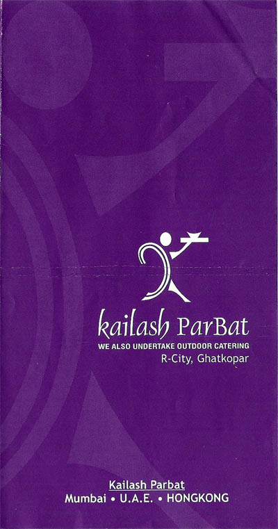Kailash Parbat Menu
