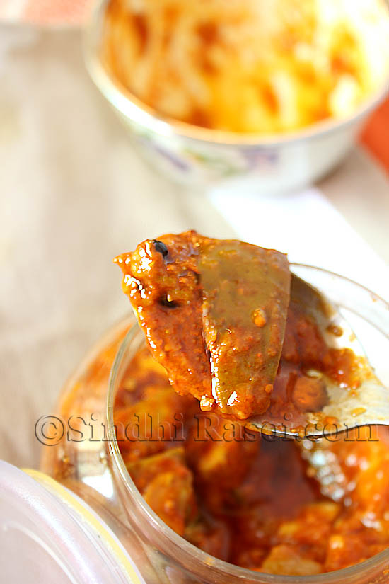 Mango pickle in mustard oil