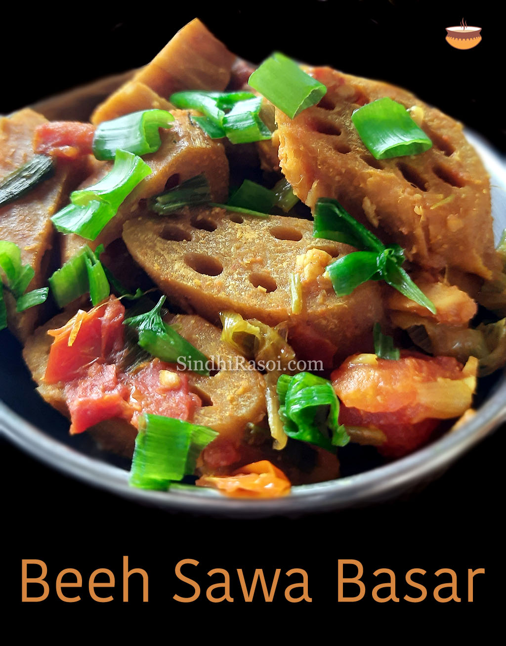 Spring onion lotus stem curry